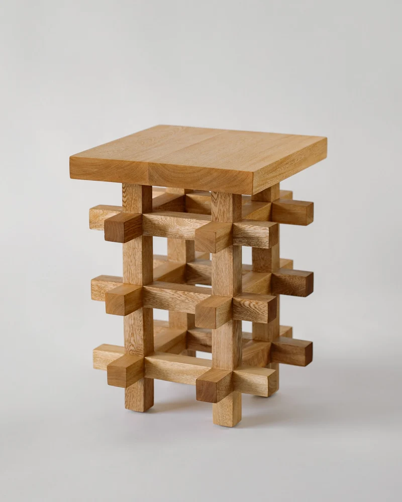 Solid Wood Stool - JUNCO Series by Daniel Couttolenc, American Walnut
