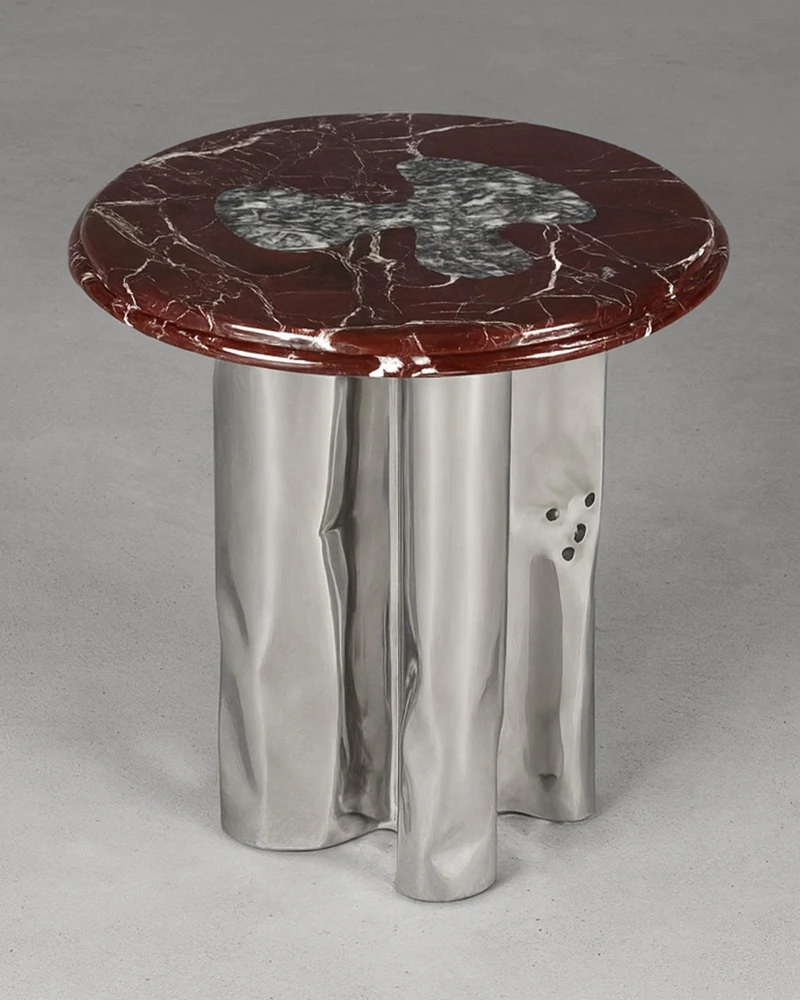 Steel and Stone Side Table - Reverie Series by Nitush Aroosh