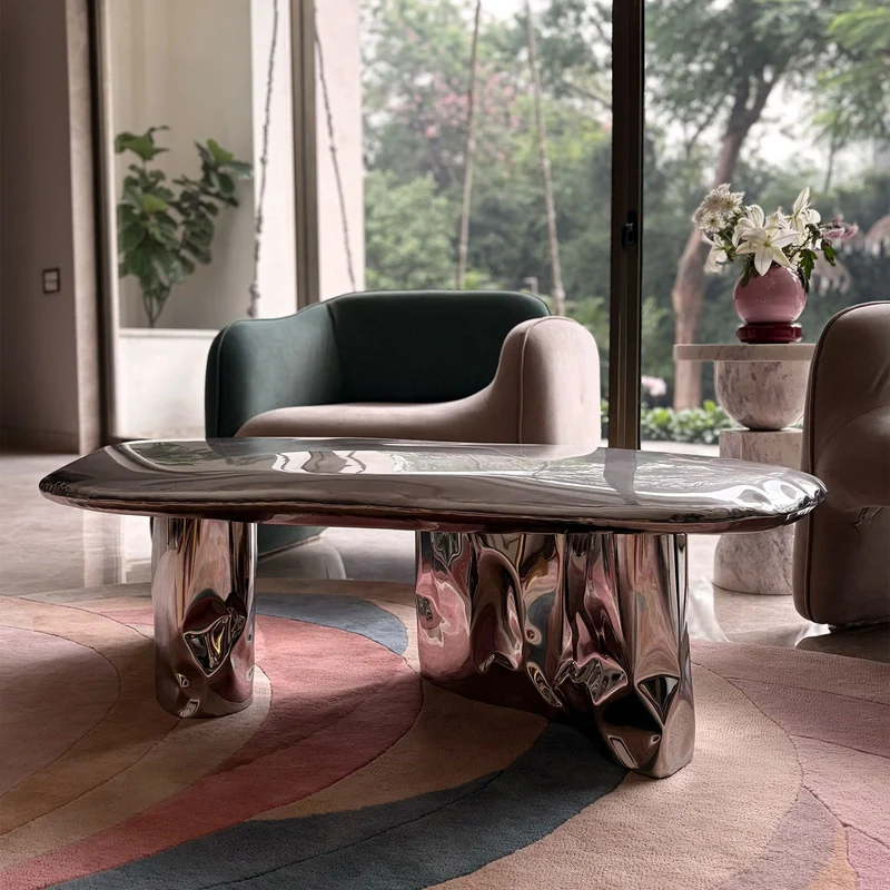 Inflated Steel Coffee Table - Pebble Series by Nitush Aroosh