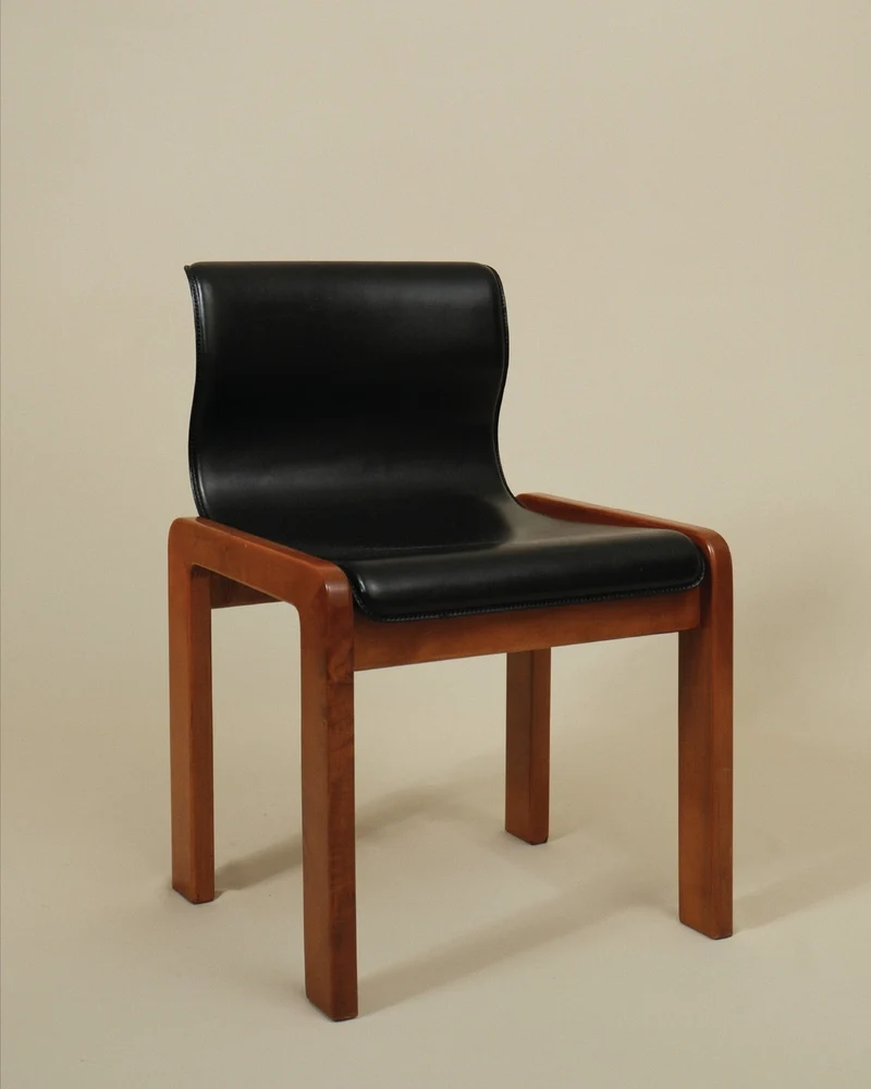 Tobia & Afra Scarpa Set of 4 Dining Leather Chairs