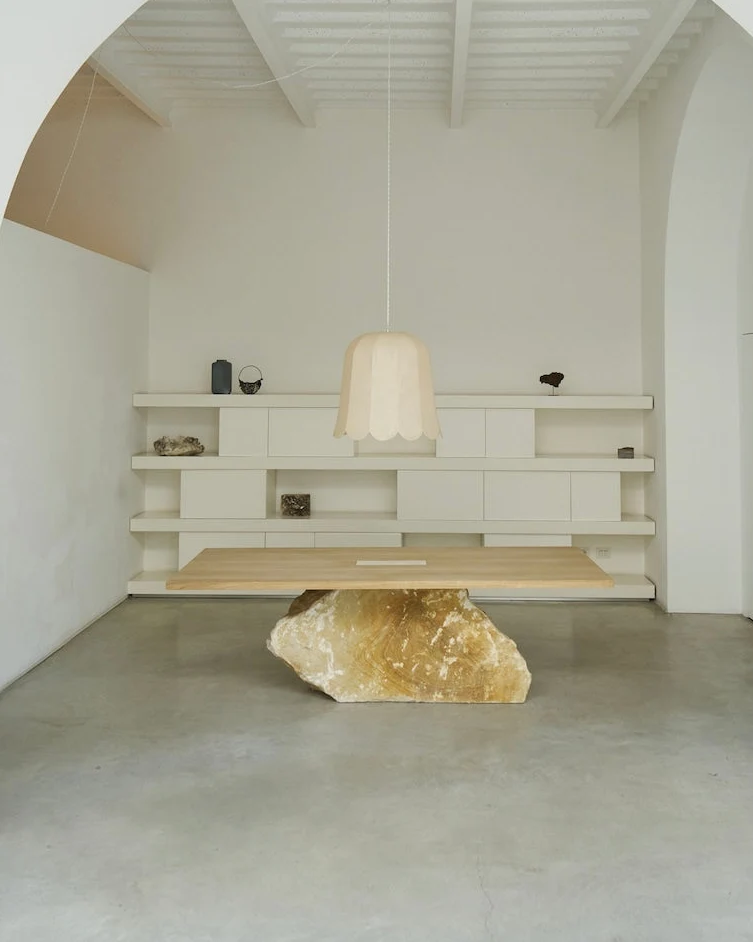 DINING TABLE ( 04 ) in Stone and Oak