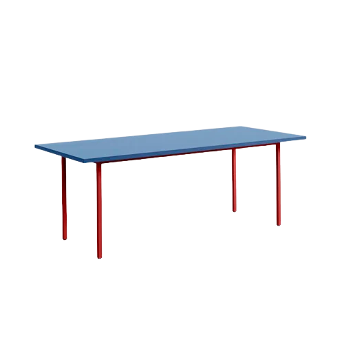 TWO-COLOUR - Table rectangulaire Rouge marron / Bleu