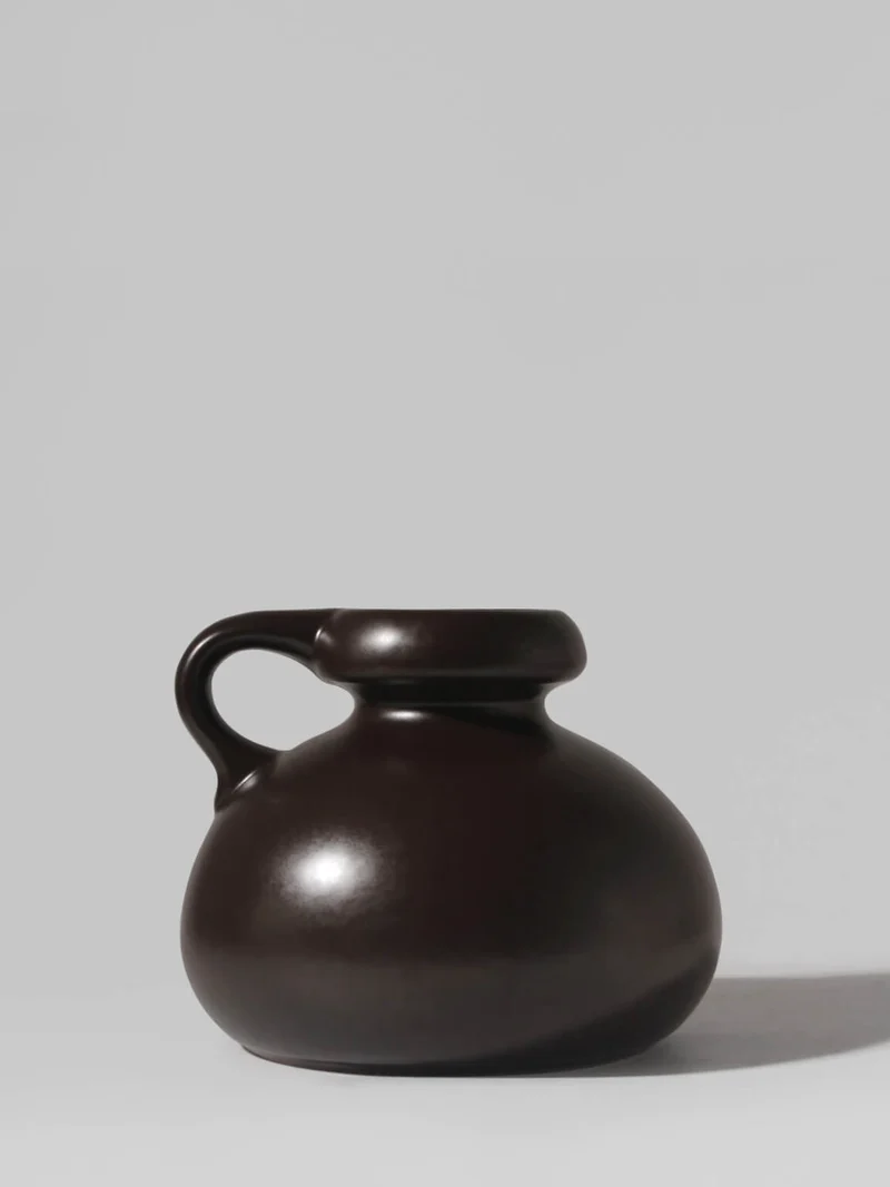 Chocolate Brown Ceramic German Jug, 1960s