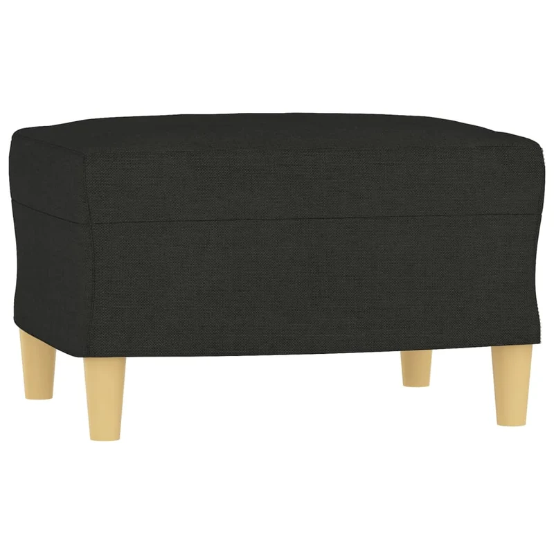 Repose-pieds tabouret bout de lit 60 x 50 x 41 cm tissu noir DEC030491