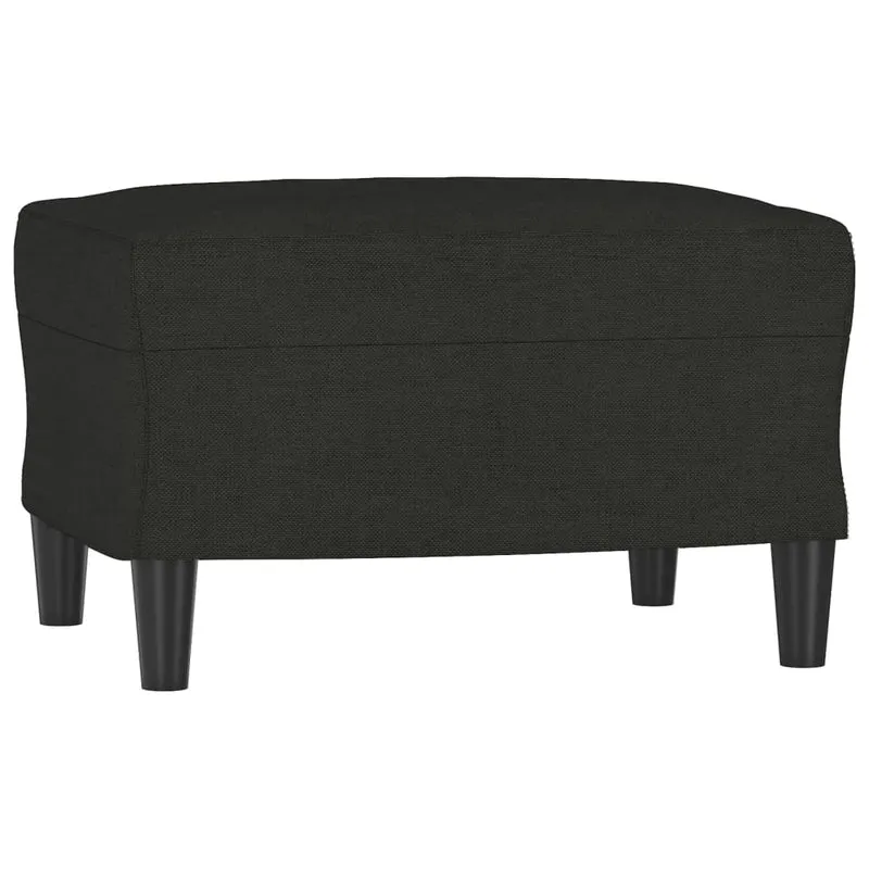Repose-pieds tabouret bout de canapé 60 x 50 x 41 cm tissu noir DEC030492