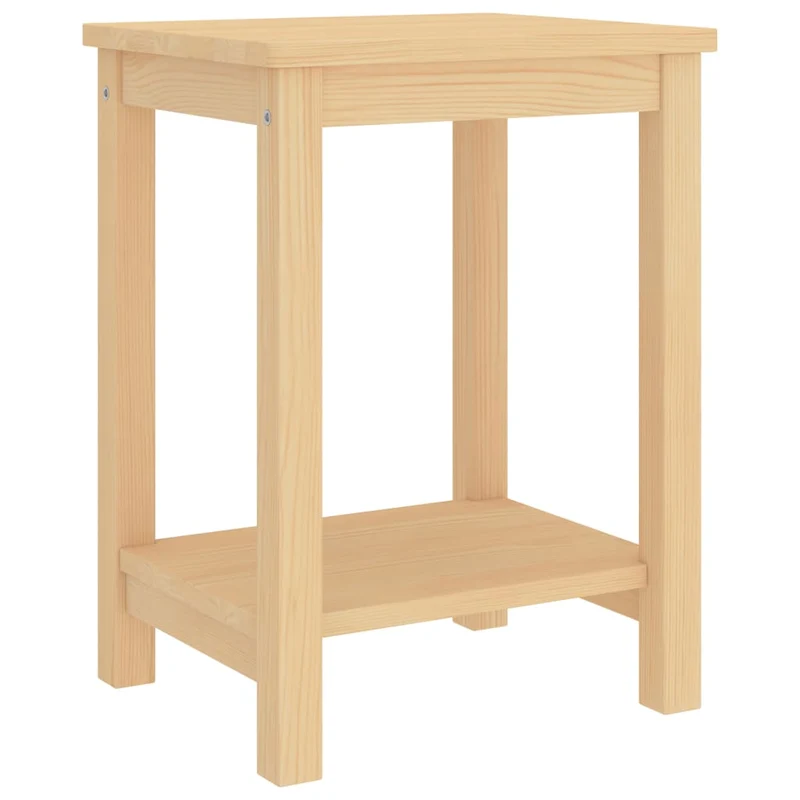 Table de chevet avec étagère design simple 35 x 30 x 47 cm bois de pin DEC034340