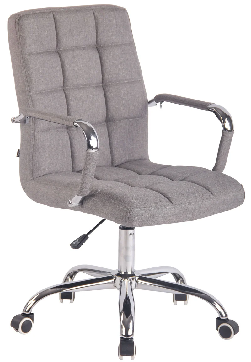 Fauteuil de bureau sur roulettes hauteur réglable pivotant accoudoirs en tissu gris 10_0002471