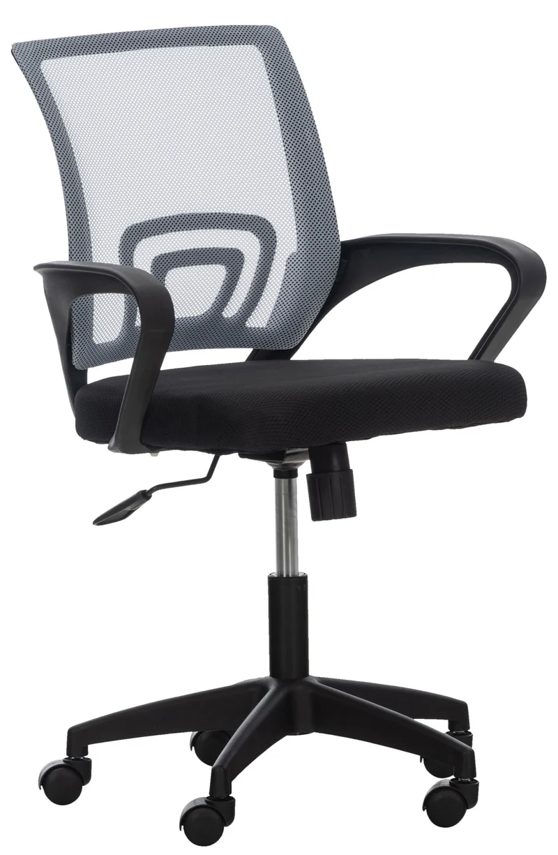 Chaise de bureau sur roulettes avec accoudoirs hauteur réglable en microfibre gris 10_0002357