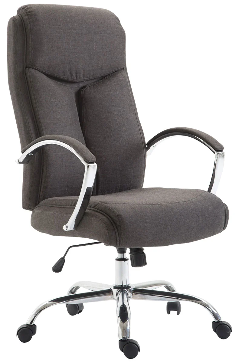 Fauteuil de bureau XL mécanisme d'inclinaison pivotant en tissu gris foncé et métal chromé 10_0002708