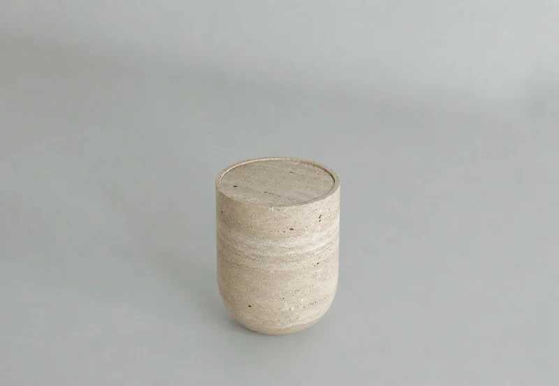 Side Table in Estremoz marble, Black Marquina, Travertine - Collection