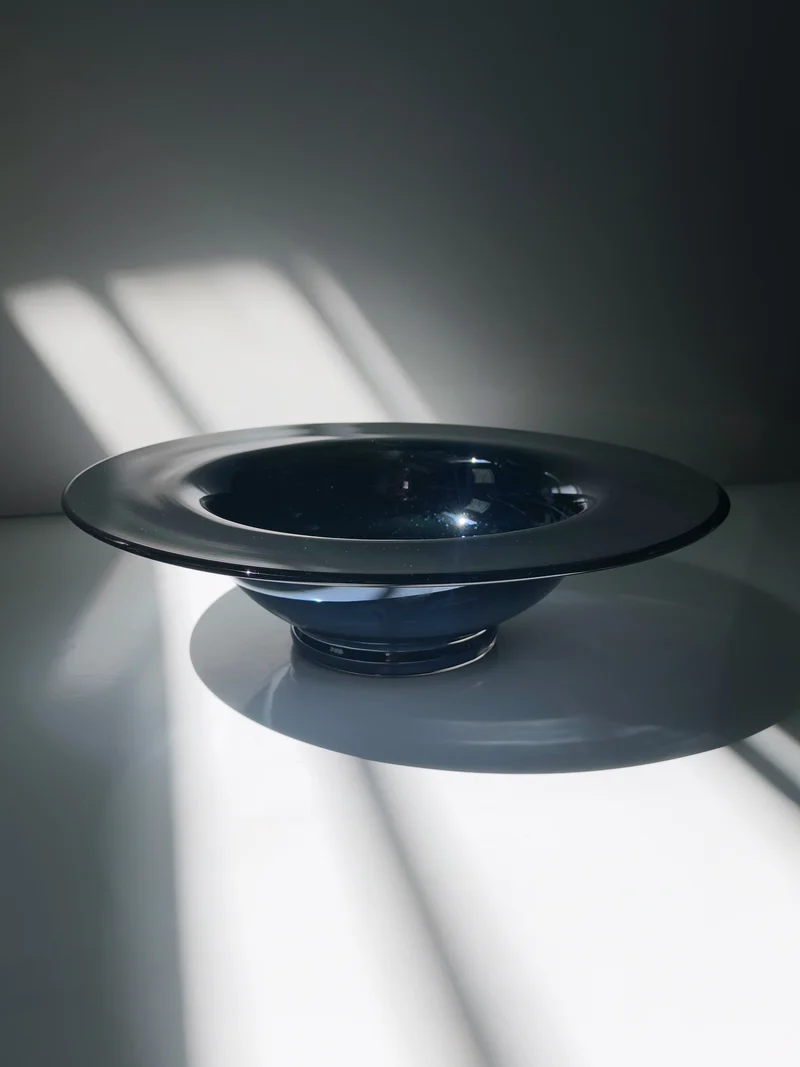 Italian blue/black Iridescent Bowl - 1980s