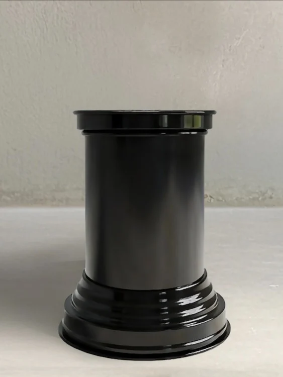 Small Glossy Black Metal Coffee Table in Aluminium