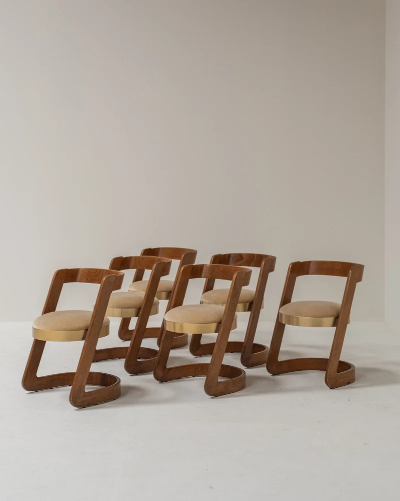 Set of 6 Willy Rizzo Dining Chairs by Mario Sabot, Italy, 1970s
