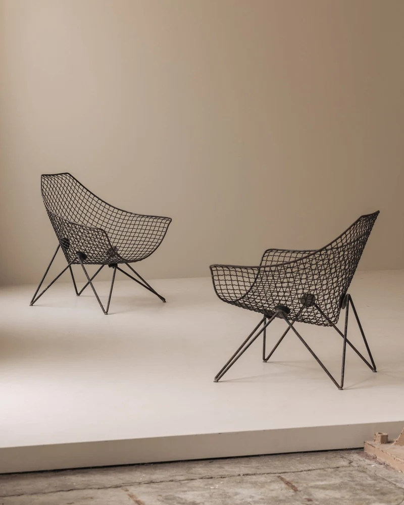 Rare Pair DU 43 Lounge Chairs by Gastone Rinaldi for RIMA, 1950