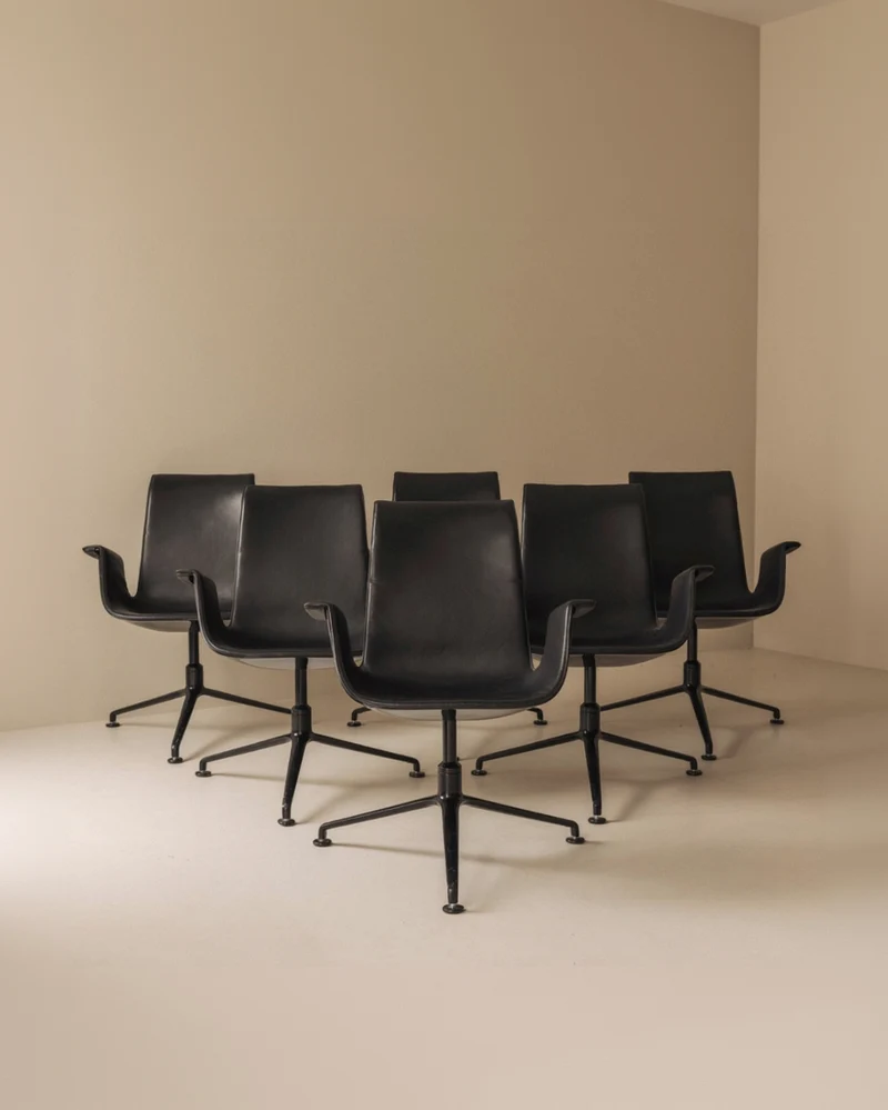 1/6 Bird Low Tulip Chairs by Preben Fabricius & Jorgen Kastholm, 1980s