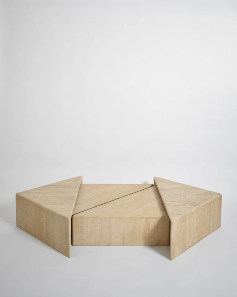 Travertine modular coffee table, 1970s