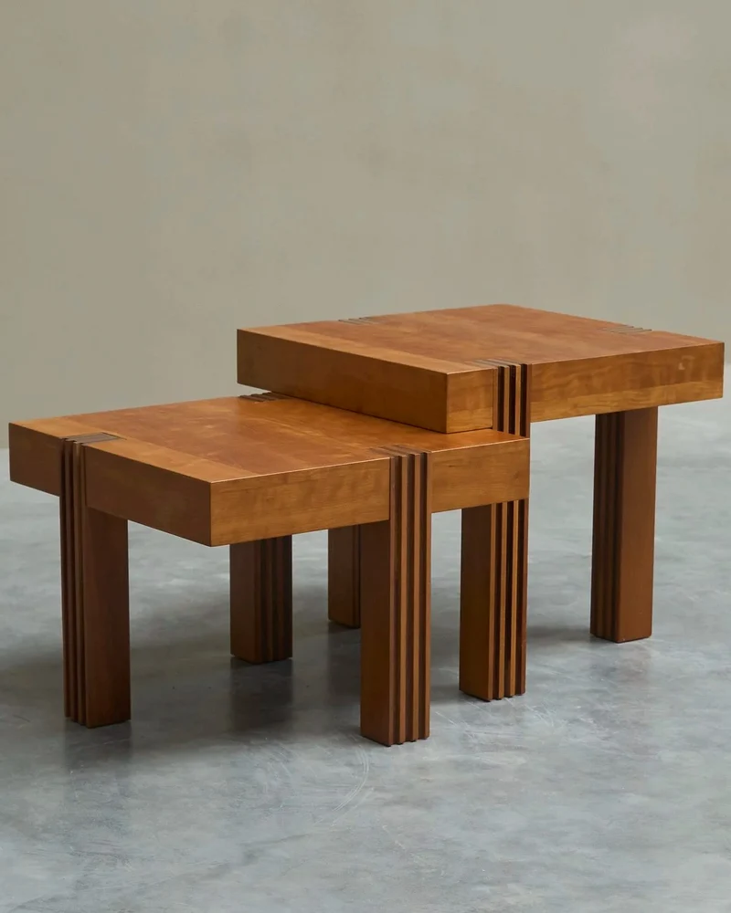 Architectural Set of Sectional Coffee or Side Tables 1980s