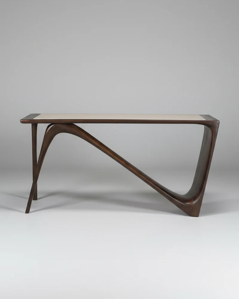 Sculptural Astra Desk in Walnut Wood