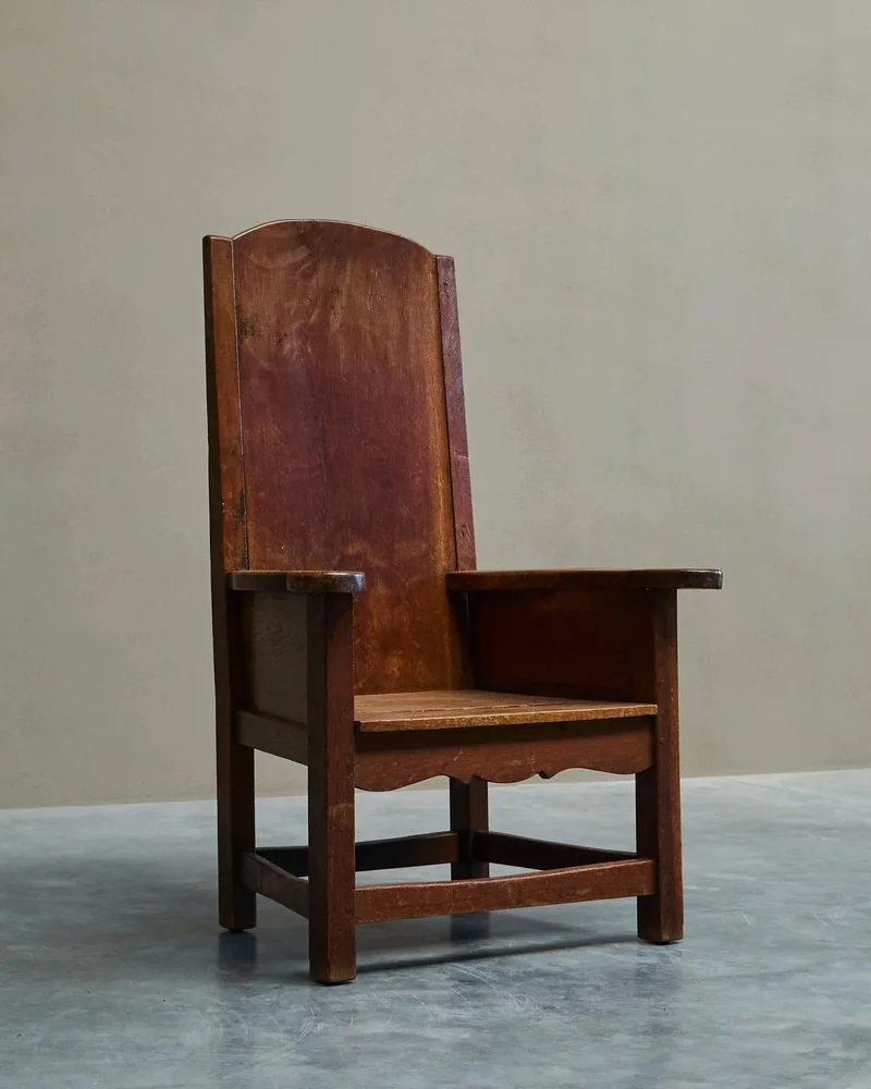Wonderful Antique Armchair in Solid Oak Europe 19th Century
