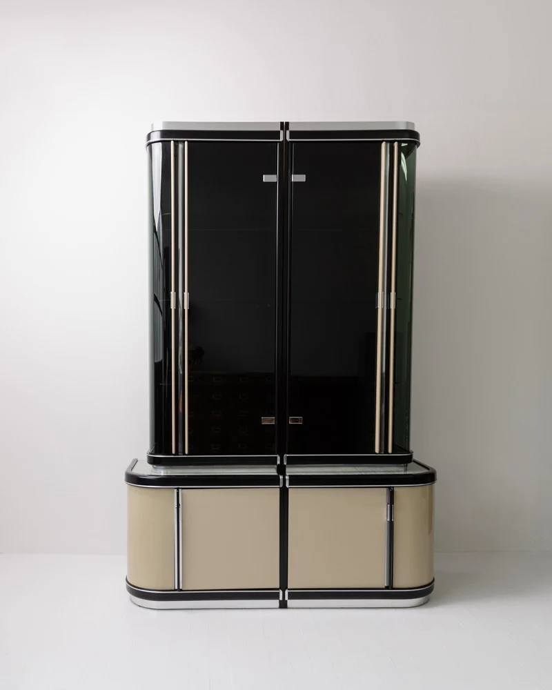 1950s Art Deco Bar Cabinet in Lacquered Wood