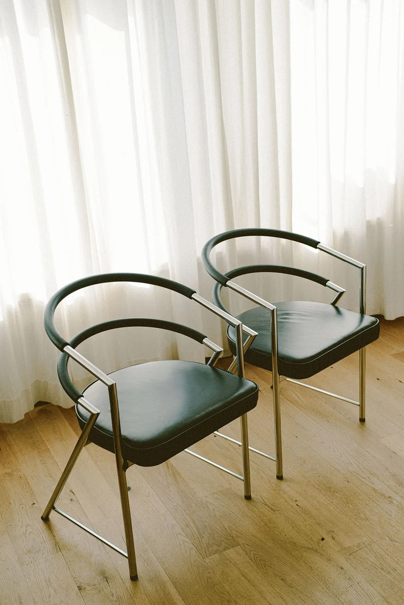 Modernist Chrome Armchair in Leather