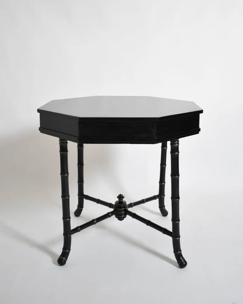Faux bamboo octogonal table, 1910s