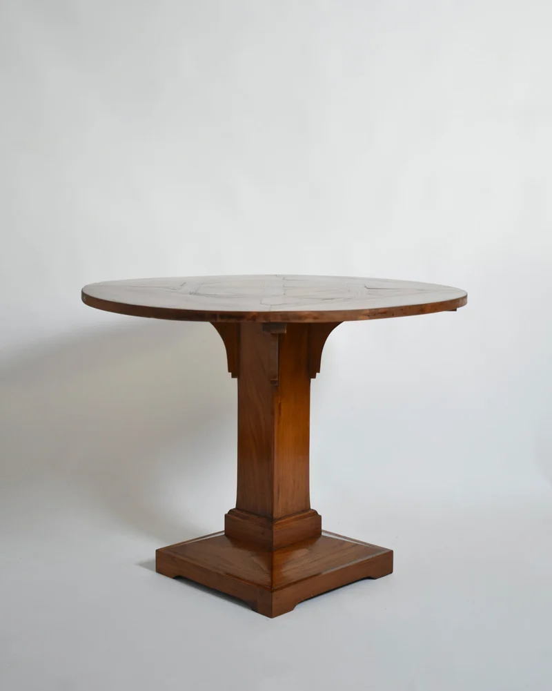 Round Amsterdam school pedestal table, 1920s