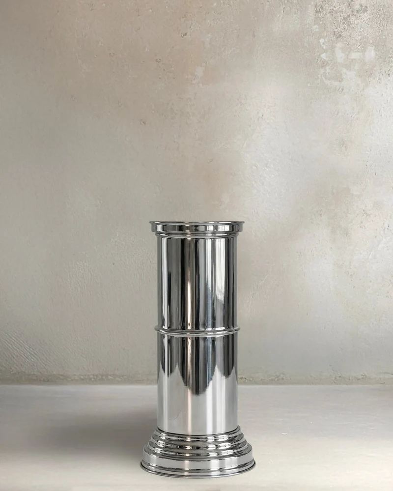 Contemporary End Tables in Mirror Metal