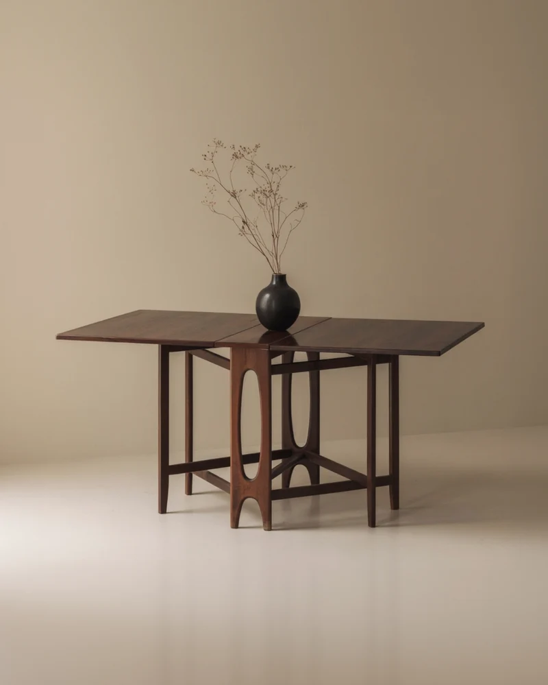 Rosewood folding table by Bendt Winge, Norway 1960s.