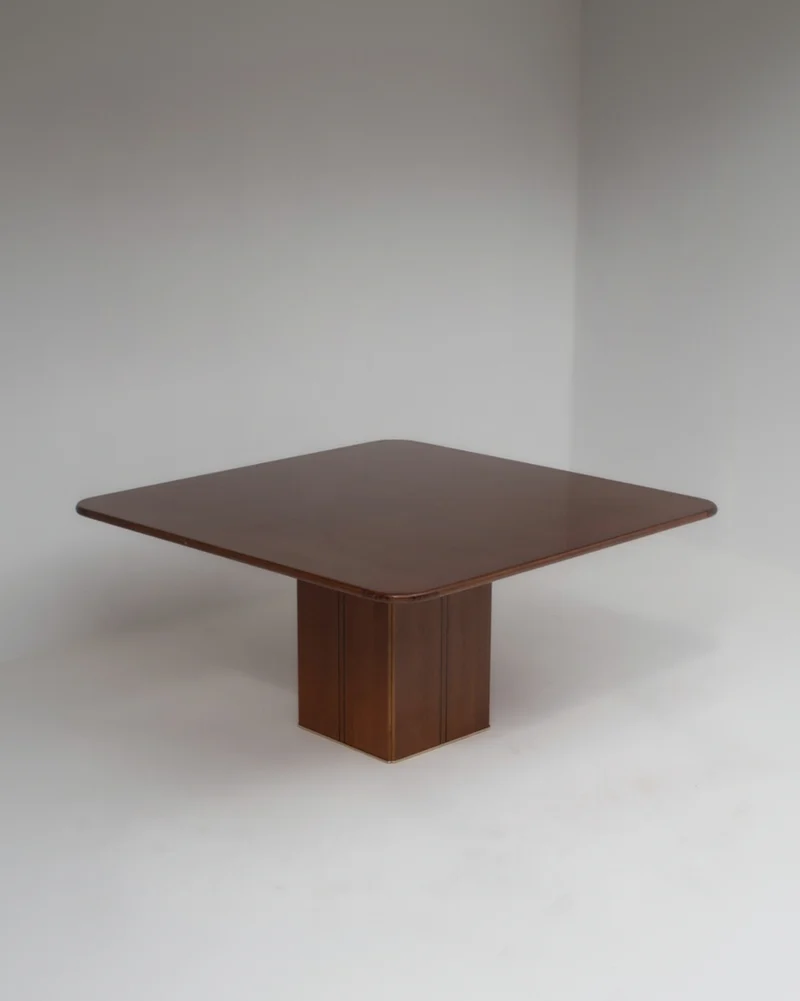 Afra & Tobia Scarpa Dining Table in Walnut with Graphic Inlay