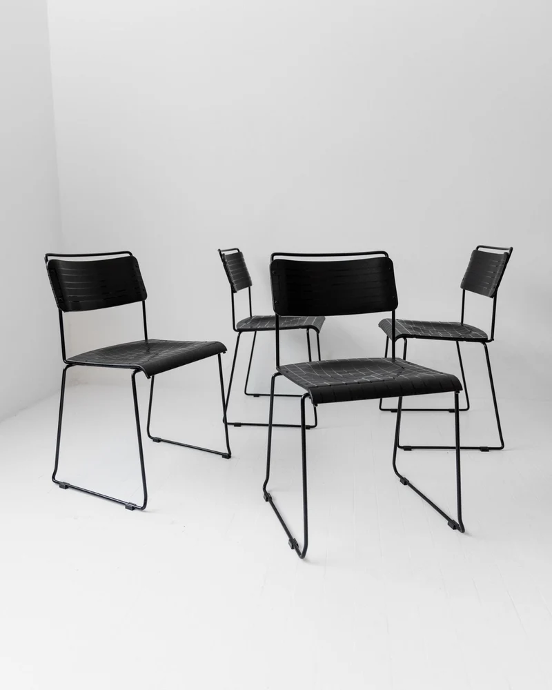 1980s Dining Chairs, Set of 4, Postmodern Design