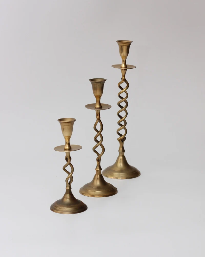 Trio Candelabros Latón