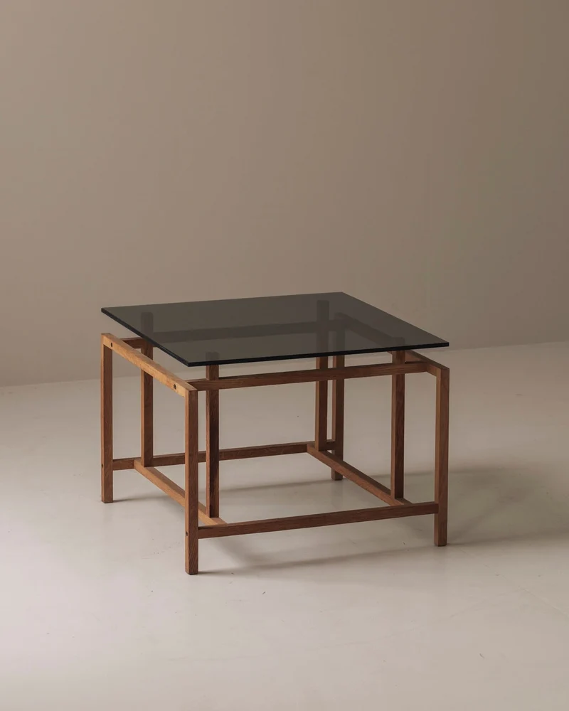 Elegant Geometric Oak Side Table by Henning Nørgaard, Denmark 1970s
