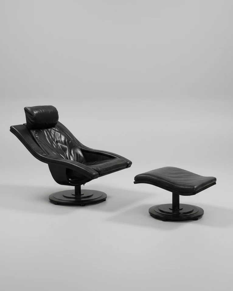 Swivel Lounge Chair and Ottoman by Takashi Okamura for Nelo Möbel Sweden