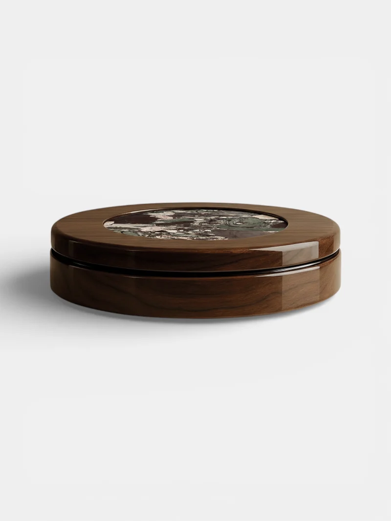 Yoyo Wooden And Quatre Saisons Marble Coffee Table