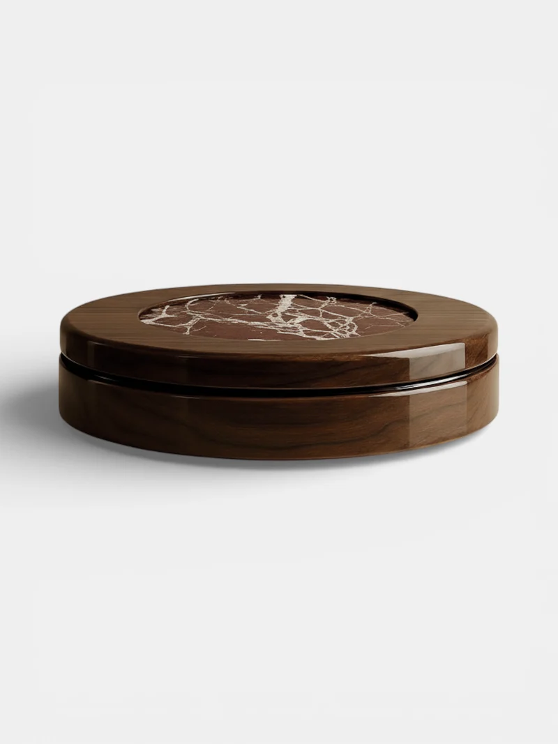 Yoyo Wooden And Rosso Levanto Marble Coffee Table