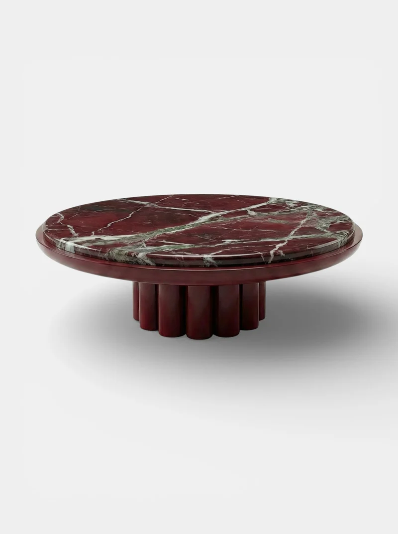 Edoni Bordeaux Lacquered And Rosso Levanto Marble
