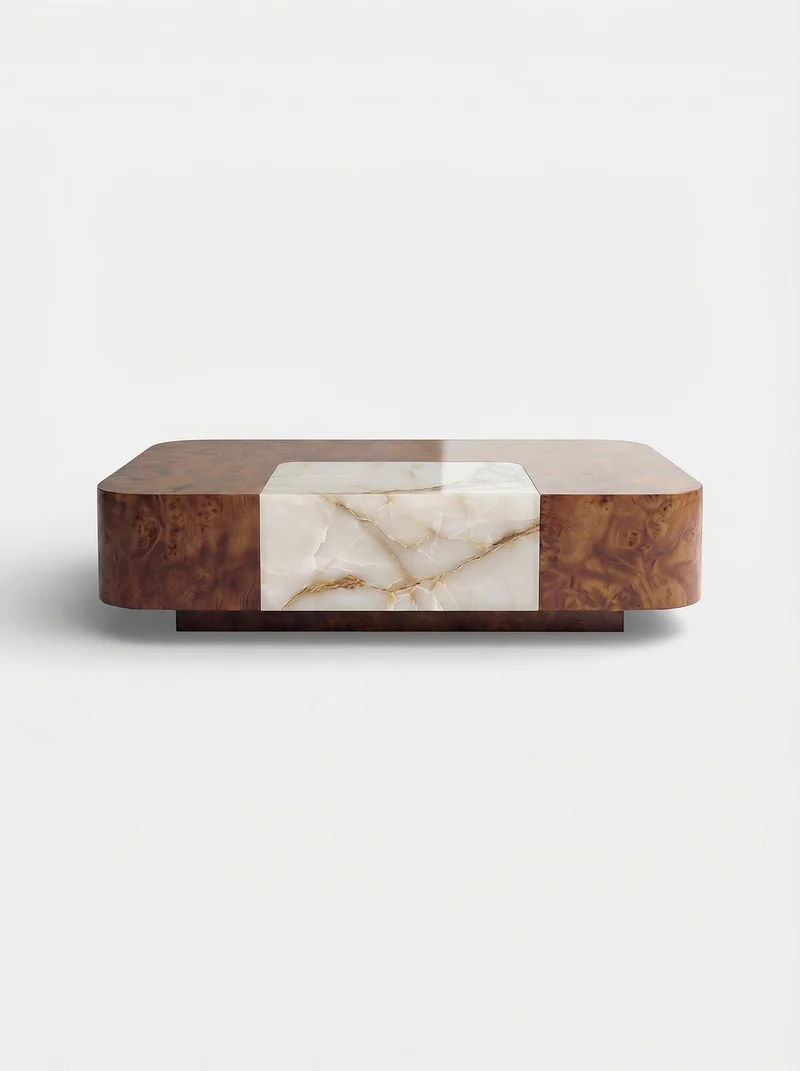 Baci Solo Burl Wood And Shell Onyx