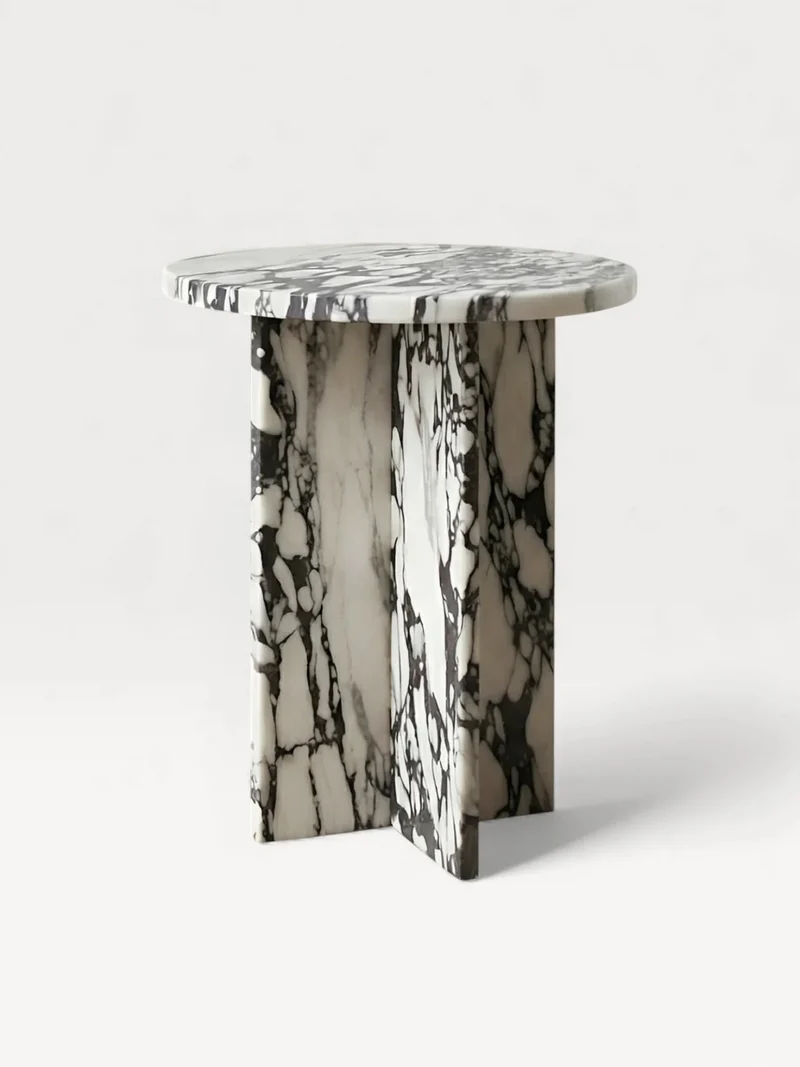 Rosie Calacatta Viola Table – Sculptural Marble by Marbera
