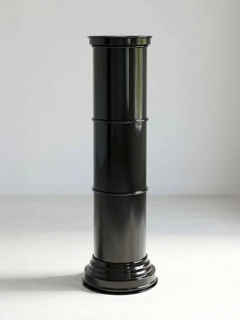 Contemporary Furniture - Black Glossy Metal Column Collection