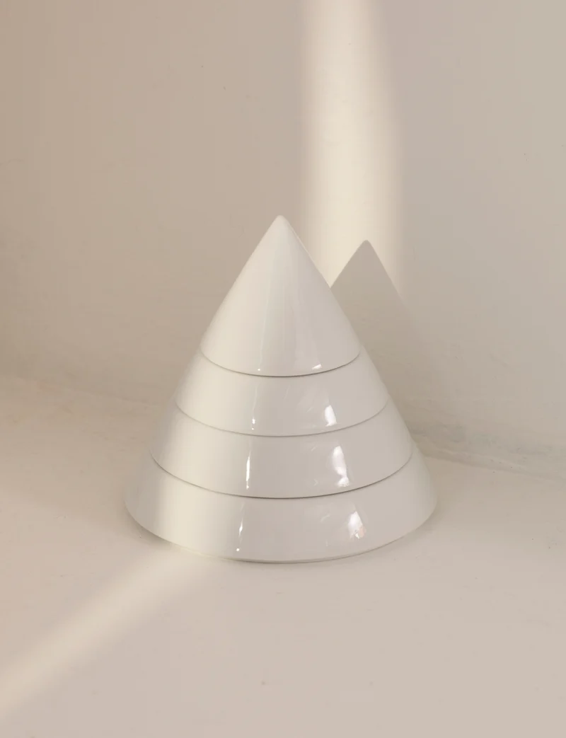 Pyramid Multi-Layer Organizer Box / Ashtray in Ceramic