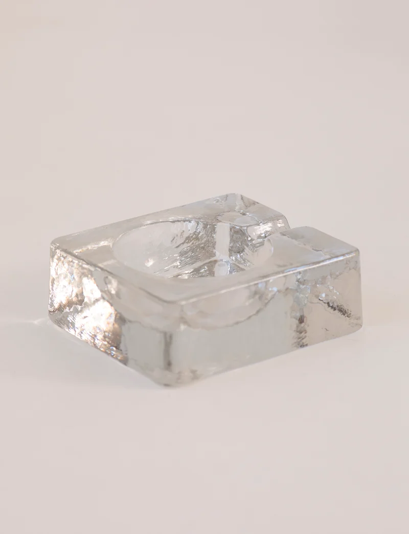 Scandinavian Clear Ashtray in Glass