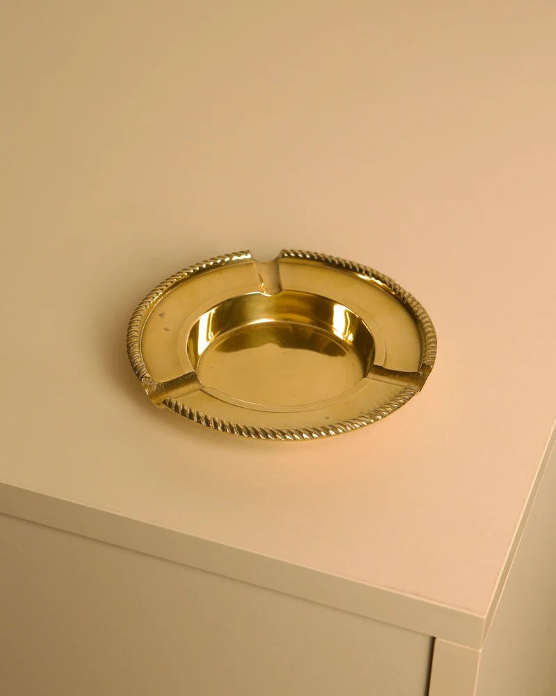 Italian Brass Ashtray DLG Jean Després 60's