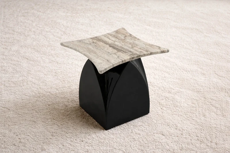 ARCH Side Table - Travertine