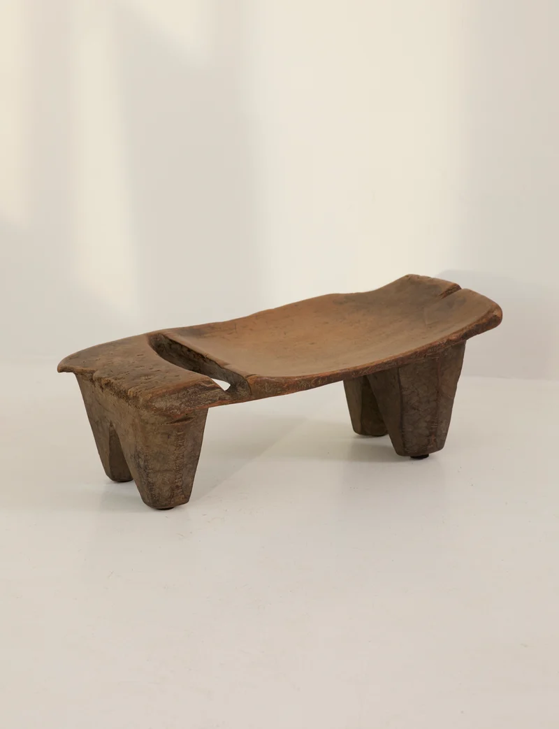 Mid-Century African Senufo Stool / Side Table in Solid Wood