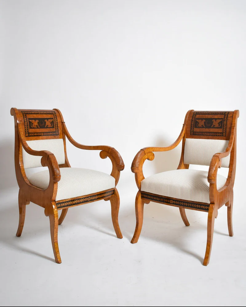 Pair of Etruscan Armchairs, XIXth c.