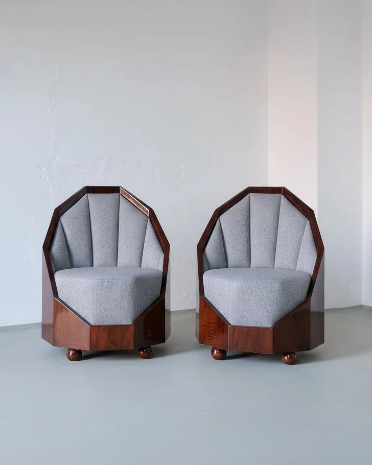 Leon-Emile Bouchet Art Deco Lounge Set, 1930s