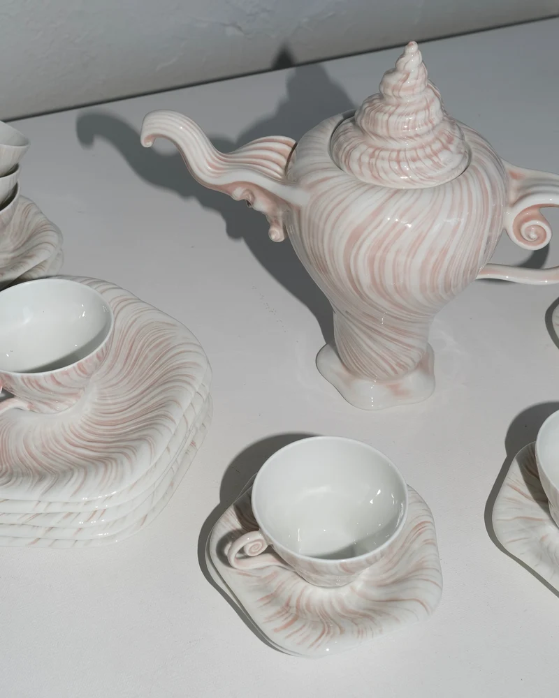 Porcelain Coffee Set "Rose Triton" by Arje Griegst for Royal Copenhagen | 1970s
