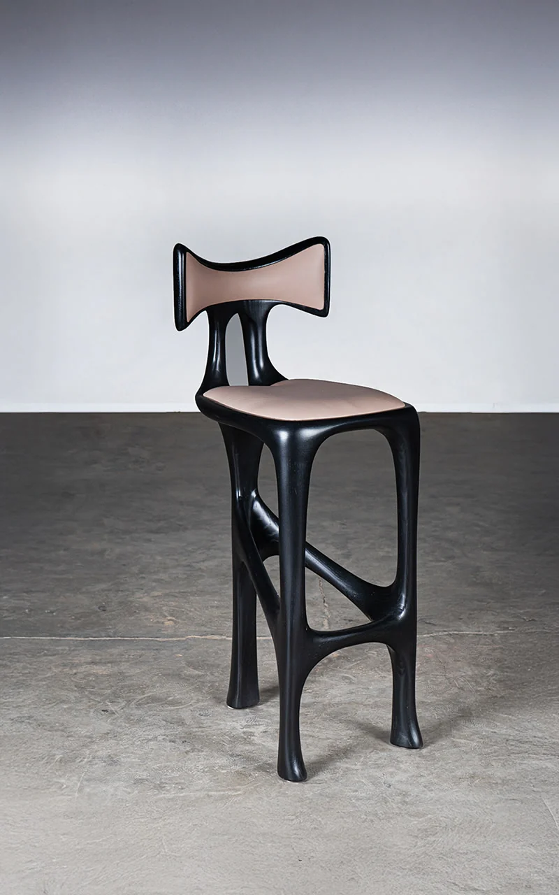 Tripa Stool in Ebony stain on Ash Wood