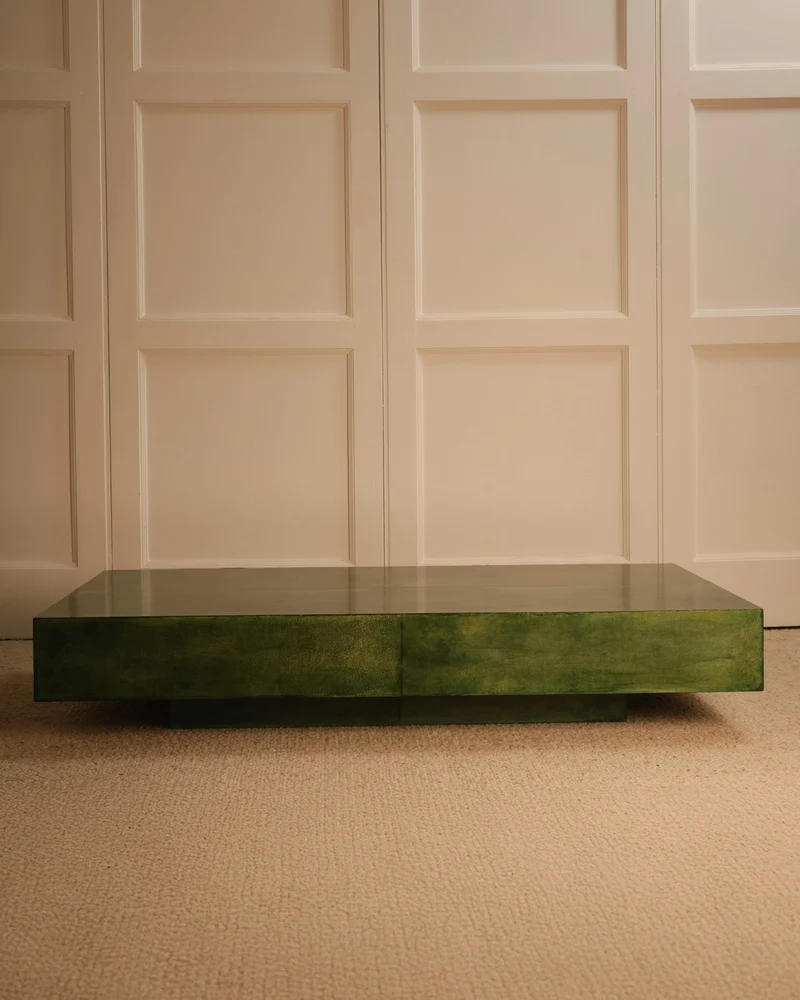 Green parchment table